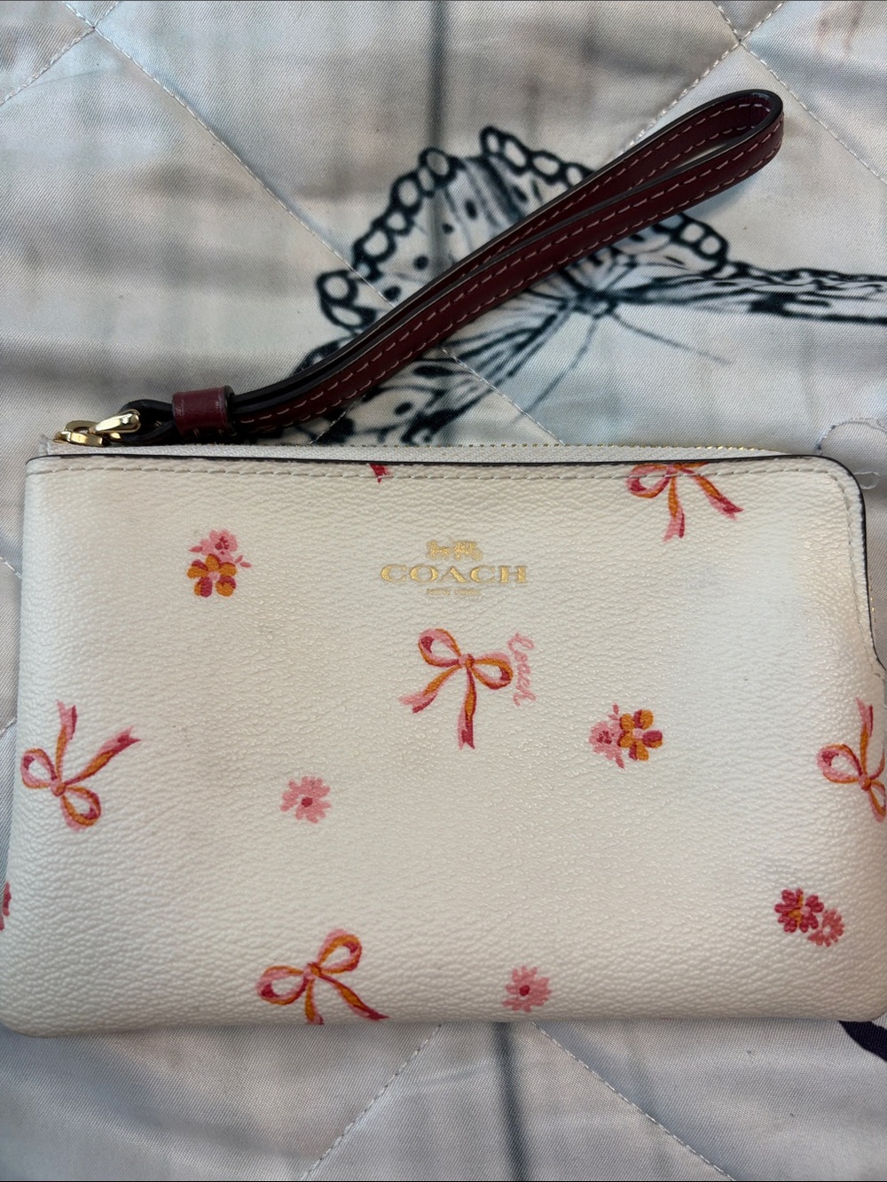 Coach Pink Bow Wristlet